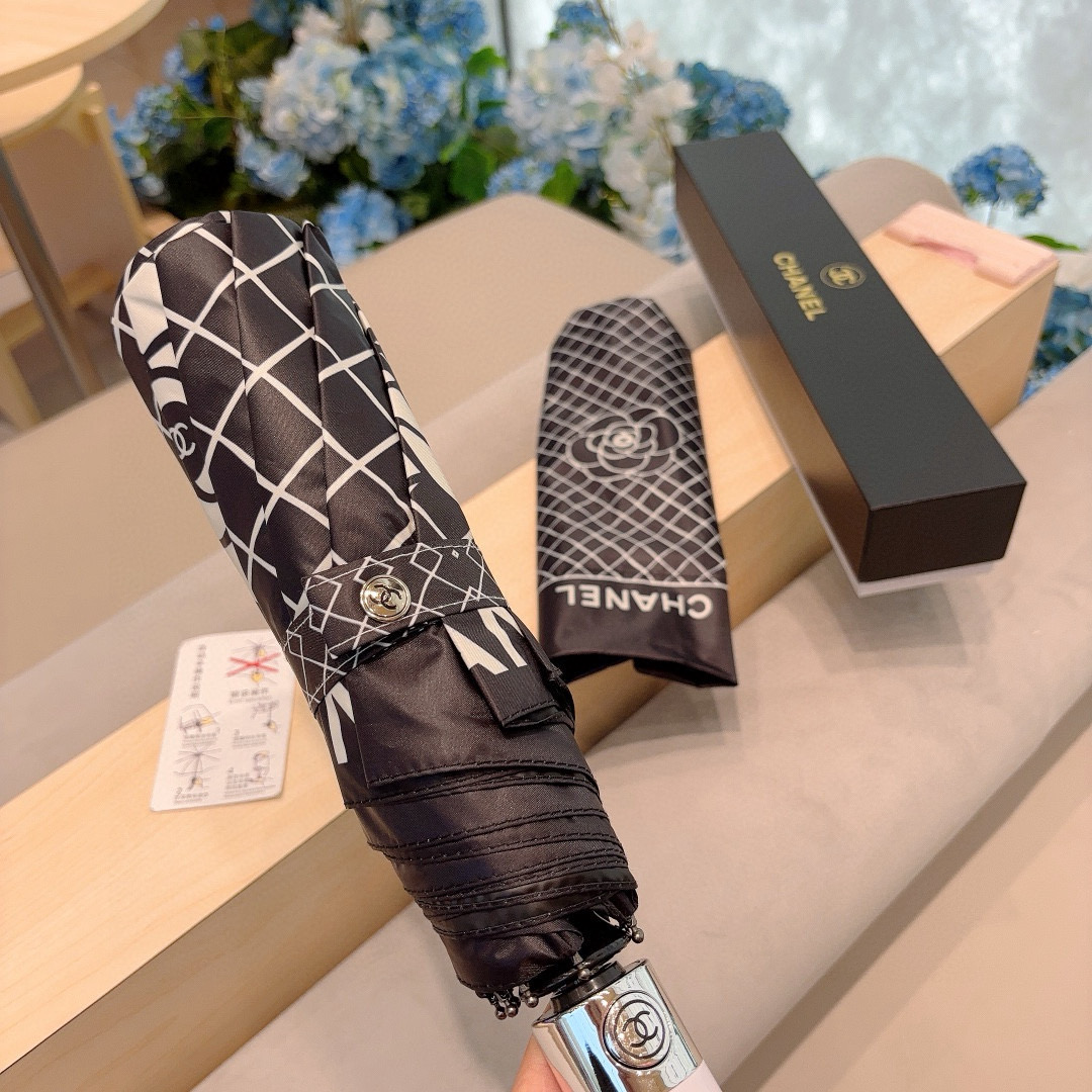  CHANEL（香奈儿）三折自动折叠晴雨伞 选用台湾进口UV防紫外线伞布 原单代工级品质 