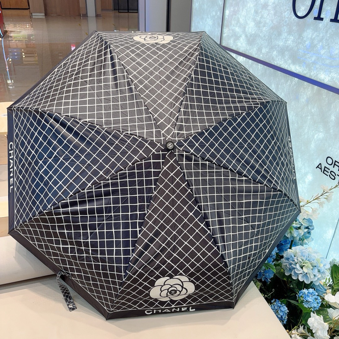  CHANEL（香奈儿）三折自动折叠晴雨伞 选用台湾进口UV防紫外线伞布 原单代工级品质 