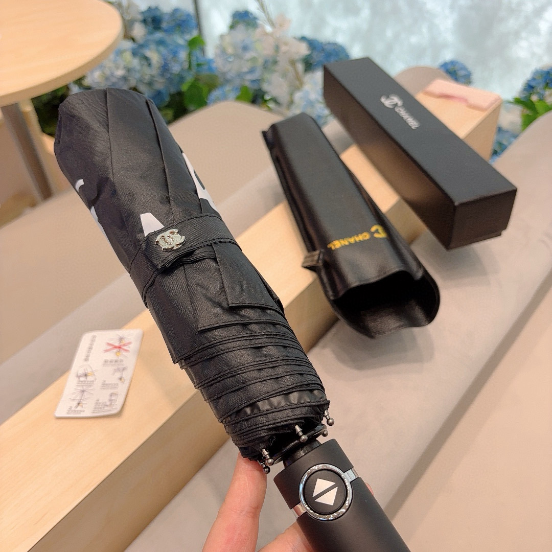  CHANEL（香奈儿）三折自动折叠晴雨伞 选用台湾进口UV防紫外线伞布 原单代工级品质 