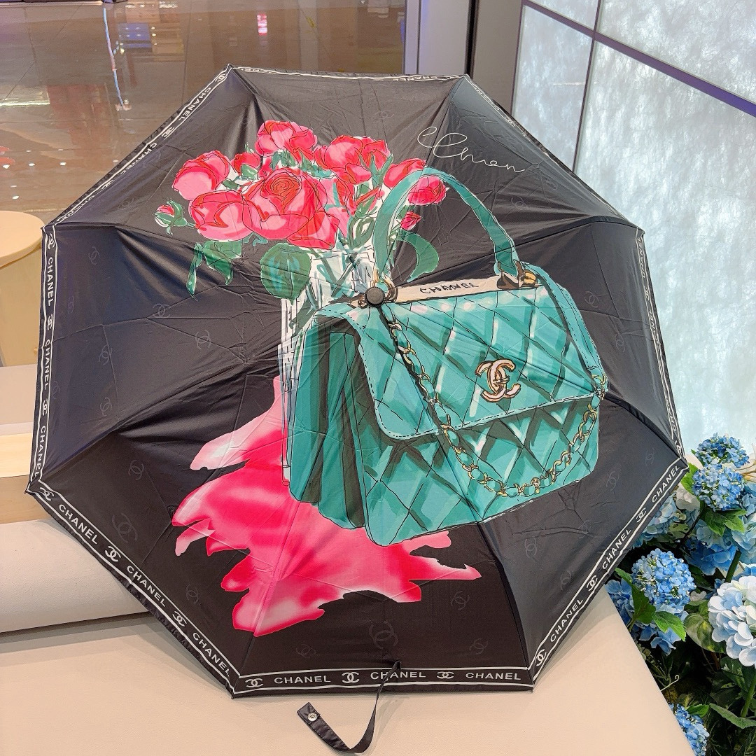  CHANEL香奈儿 三折自动折叠晴雨伞  时尚原单代工品质 细节精致 看得见的品质 打破一成不变 色泽
