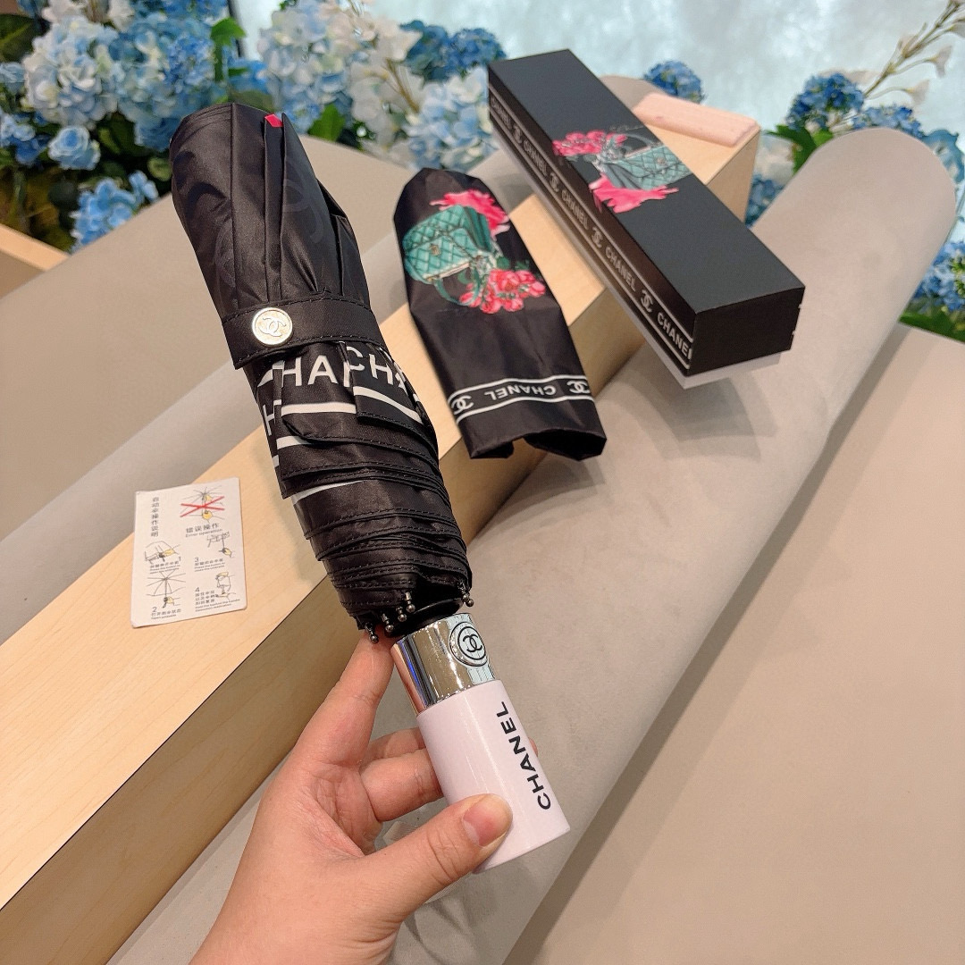  CHANEL香奈儿 三折自动折叠晴雨伞  时尚原单代工品质 细节精致 看得见的品质 打破一成不变 色泽