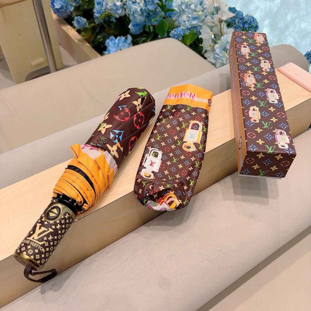 LOUIS VUITTON （路易威登）三折自动折叠晴雨伞 新涂层技术深色伞面 拥有令人惊喜的遮光效果！
