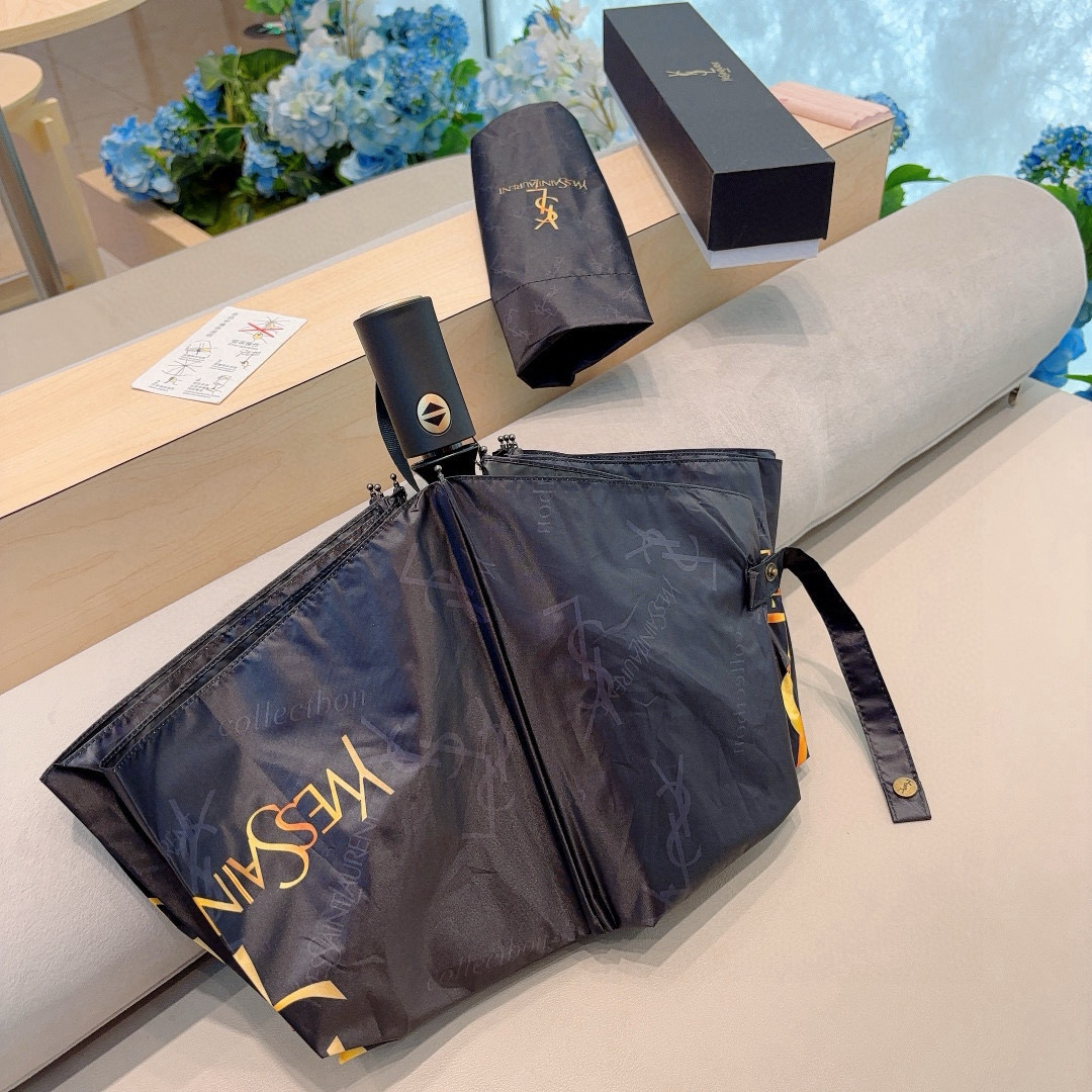  YSL 圣罗兰（Yves Saint Laurent）渐变 三折全自动折叠晴雨伞 超有女人味的新款 采