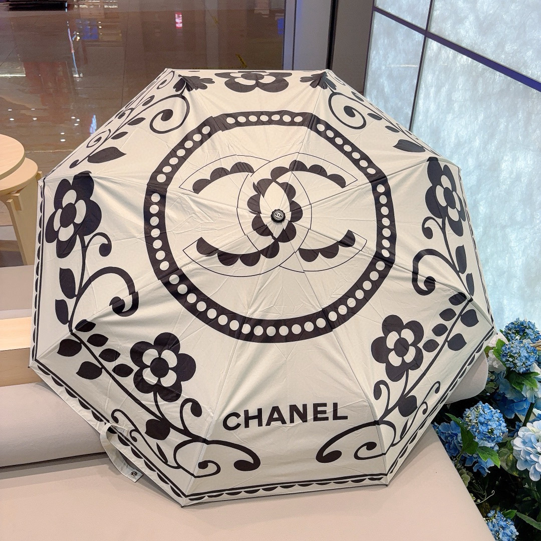  CHANEL（香奈儿）三折自动折叠晴雨伞 选用台湾进口UV防紫外线伞布 原单代工级品质 