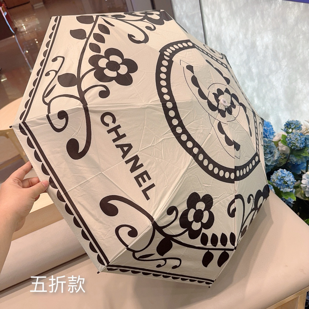  CHANEL（香奈儿）五折手动折叠晴雨伞 选用台 湾进口UV防紫外线伞布 原单代工级品质  🌹2色