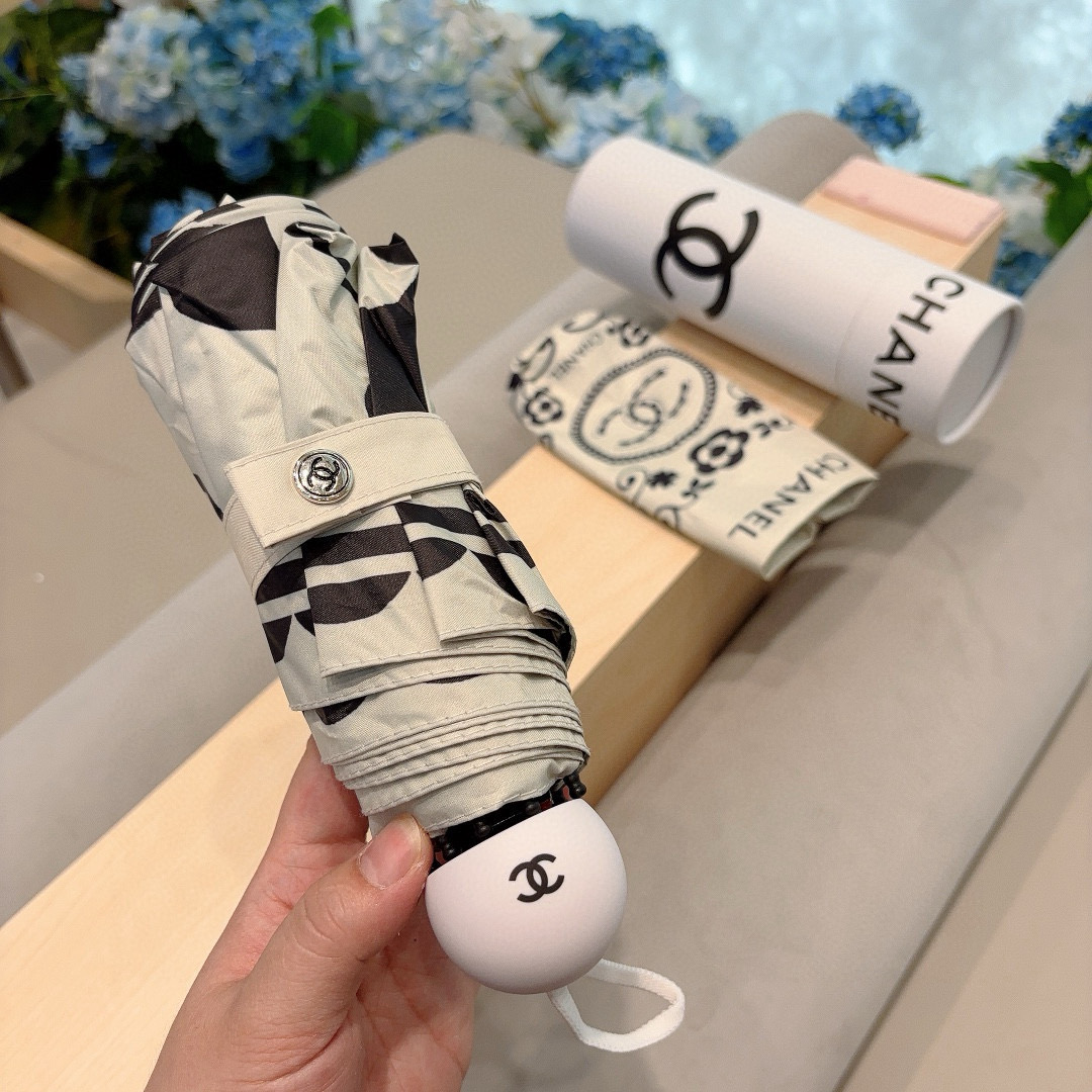  CHANEL（香奈儿）五折手动折叠晴雨伞 选用台 湾进口UV防紫外线伞布 原单代工级品质  🌹2色