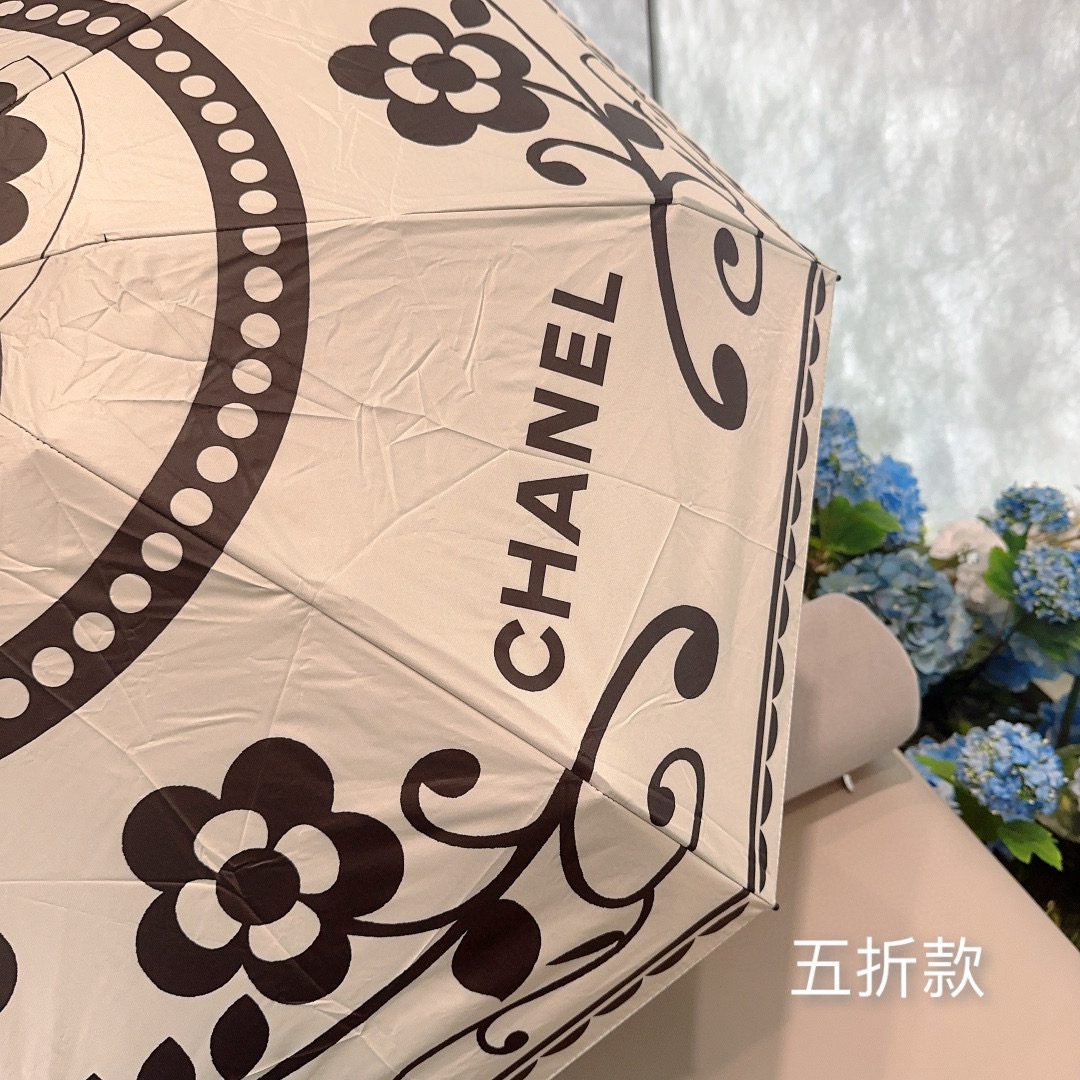  CHANEL（香奈儿）五折手动折叠晴雨伞 选用台 湾进口UV防紫外线伞布 原单代工级品质  🌹2色