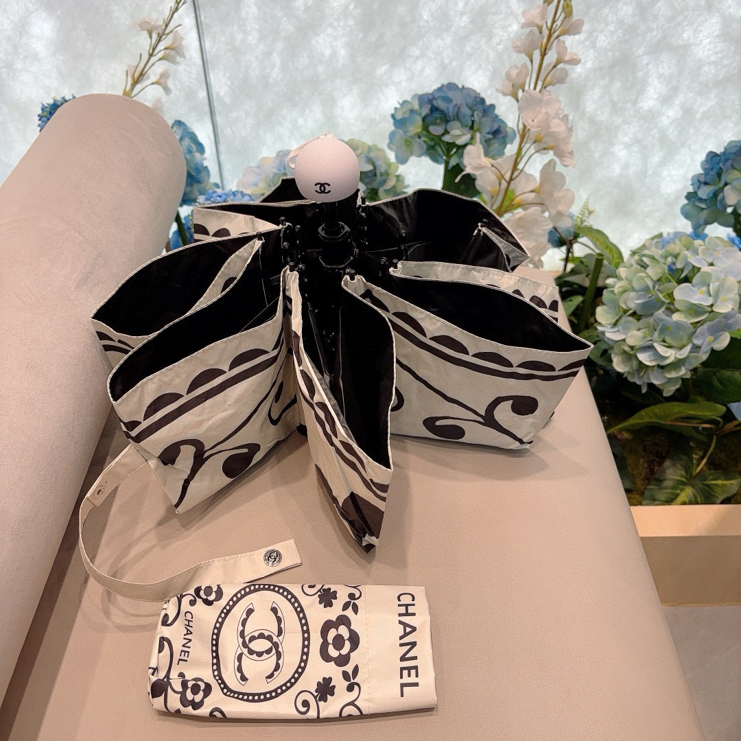  CHANEL（香奈儿）五折手动折叠晴雨伞 选用台 湾进口UV防紫外线伞布 原单代工级品质  🌹2色