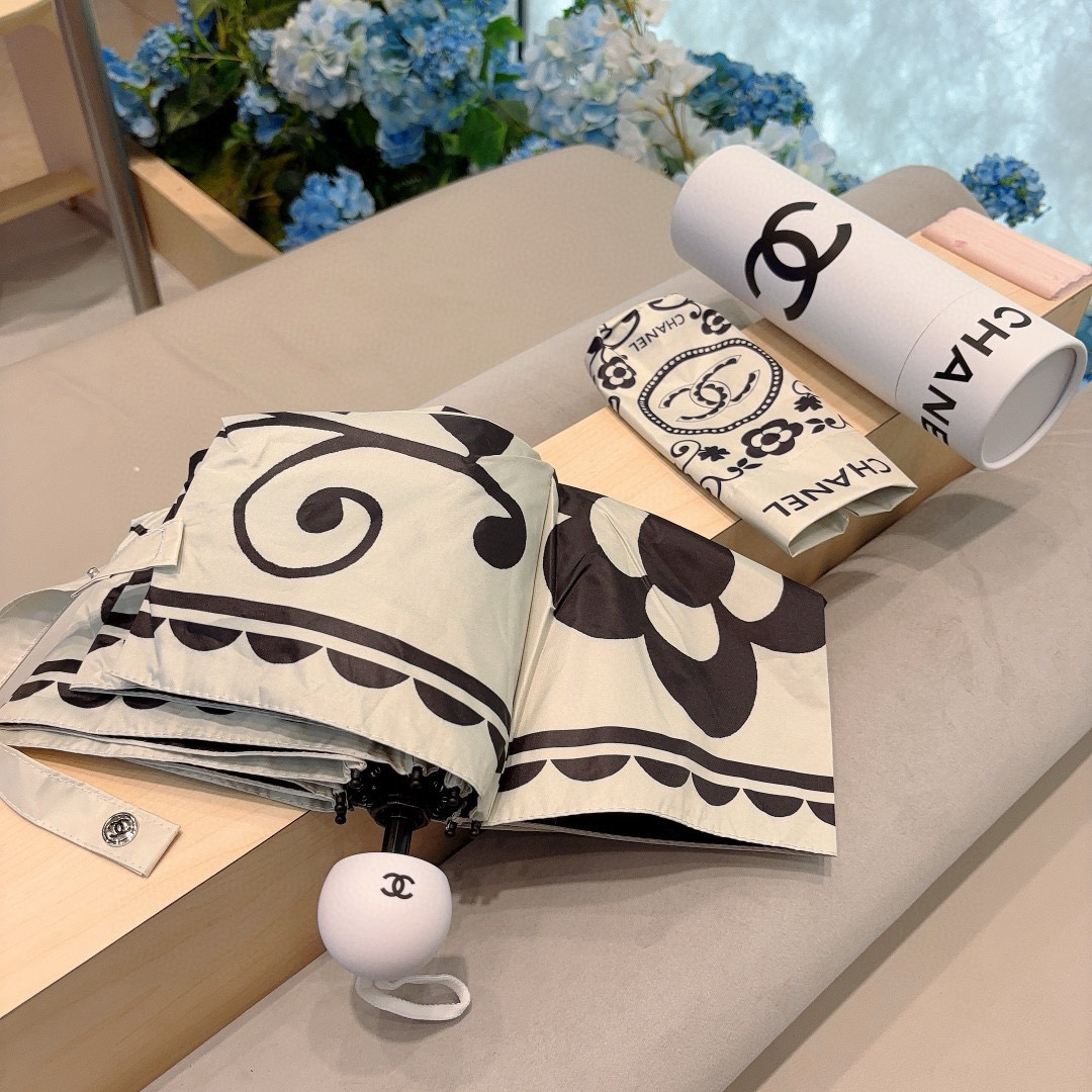  CHANEL（香奈儿）五折手动折叠晴雨伞 选用台 湾进口UV防紫外线伞布 原单代工级品质  🌹2色