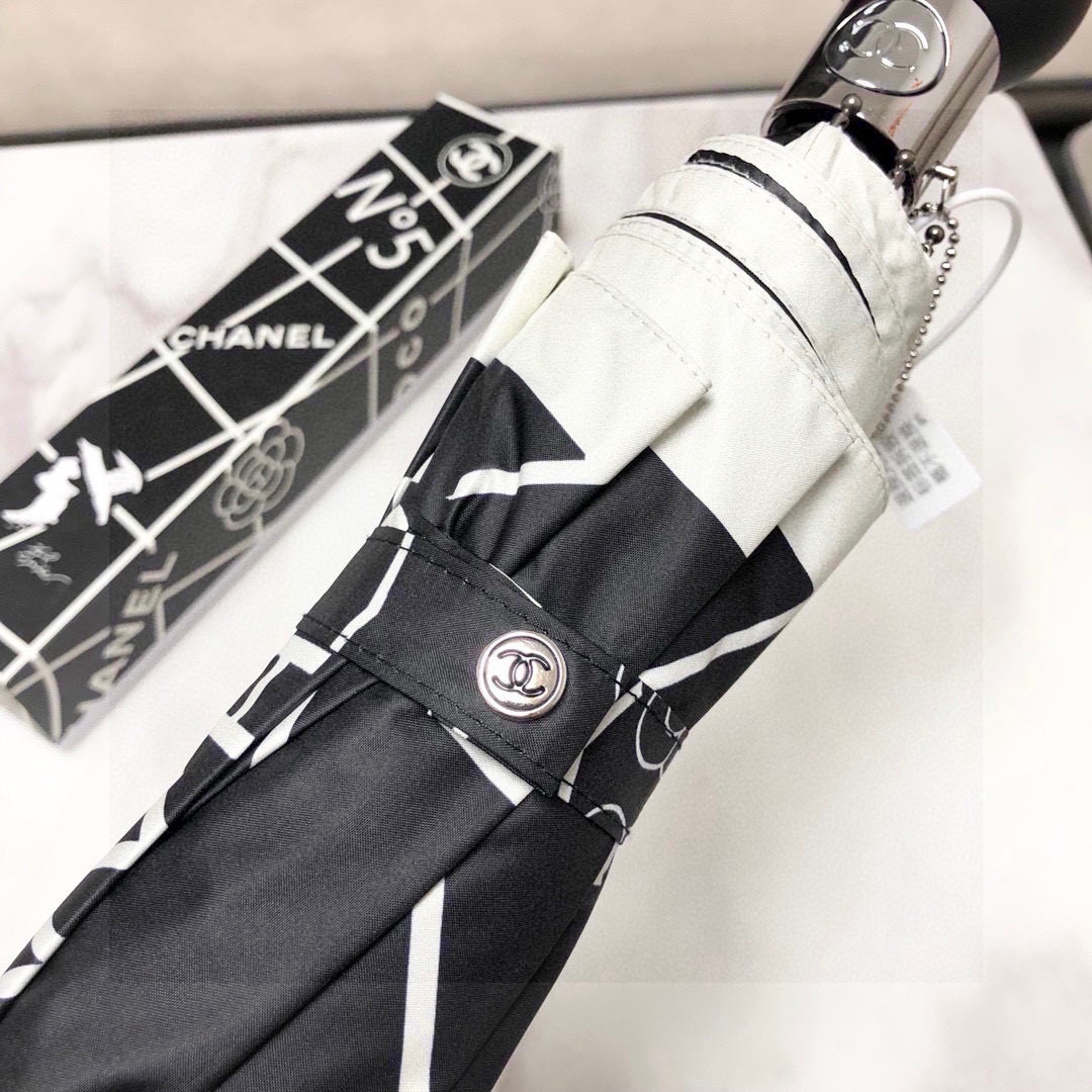  CHANEL（香奈儿）三折自动折叠晴雨伞 选用台湾进口UV防紫外线伞布 原单代工级品质 