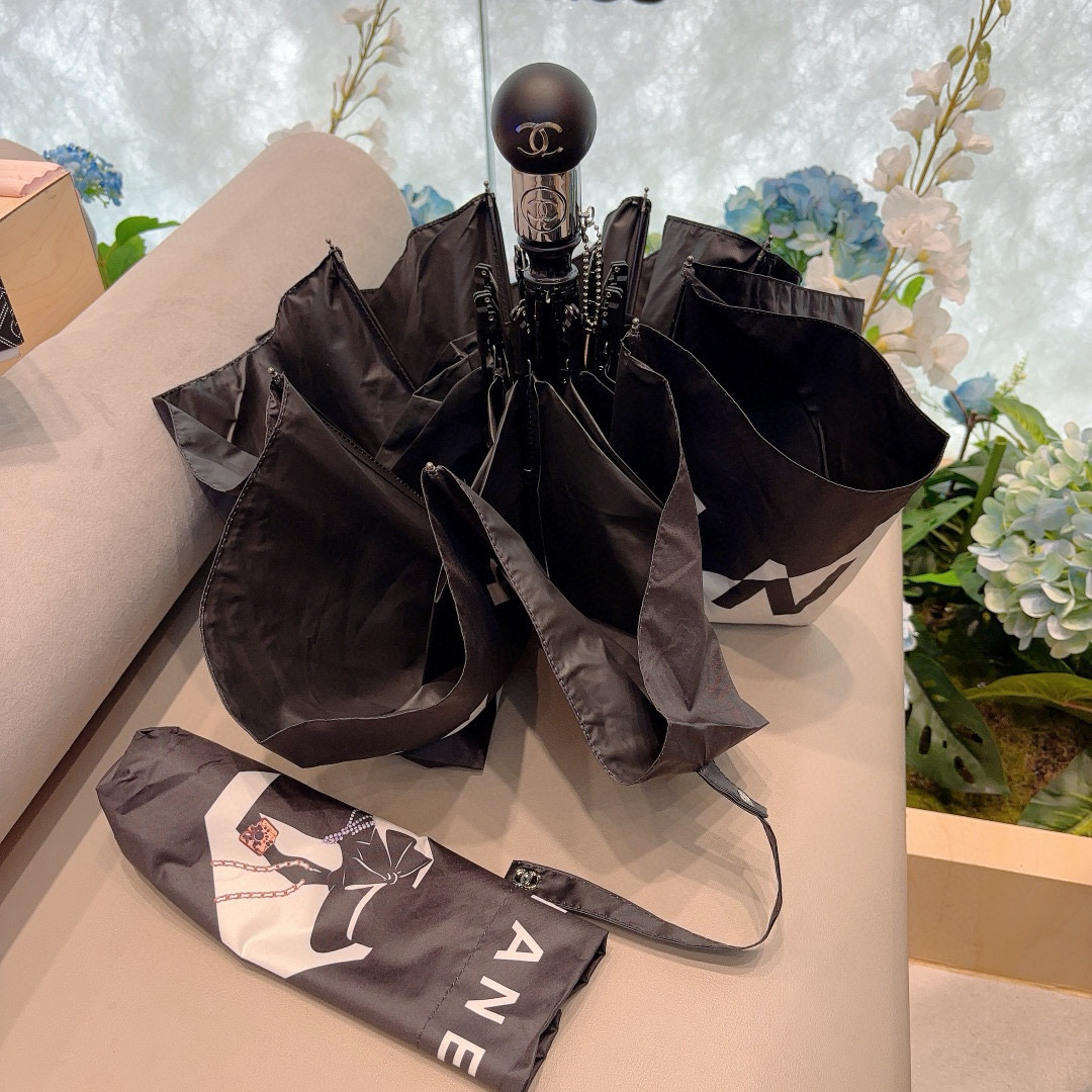  CHANEL（香奈儿）三折自动折叠晴雨伞 选用台湾进口UV防紫外线伞布 原单代工级品质 
