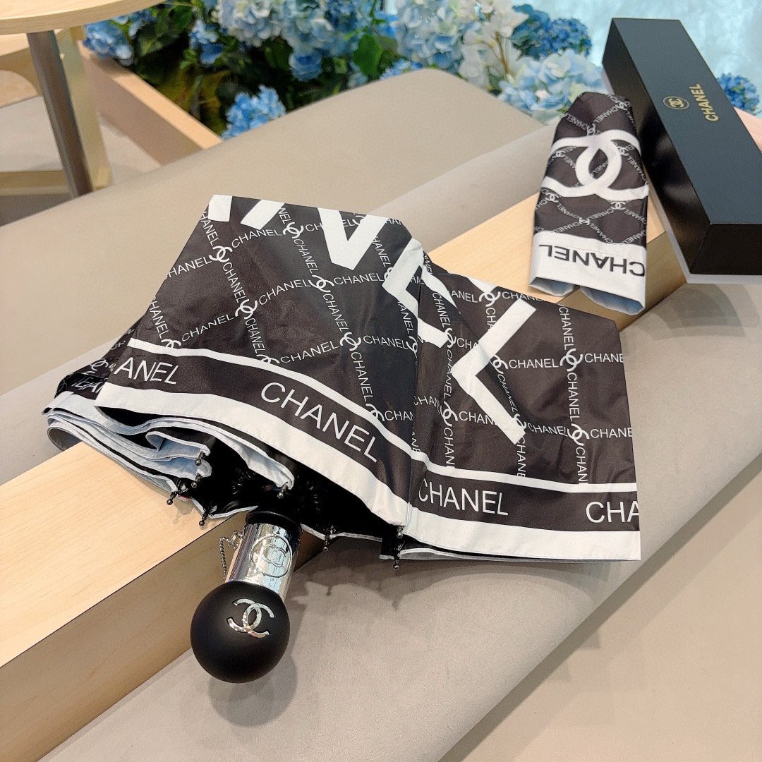  CHANEL（香奈儿）三折自动折叠晴雨伞 选用台湾进口UV防紫外线伞布 原单代工级品质 