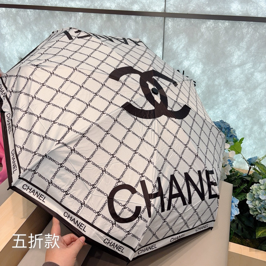  CHANEL（香奈儿）五折手动折叠晴雨伞 选用台 湾进口UV防紫外线伞布 原单代工级品质  🌹2色