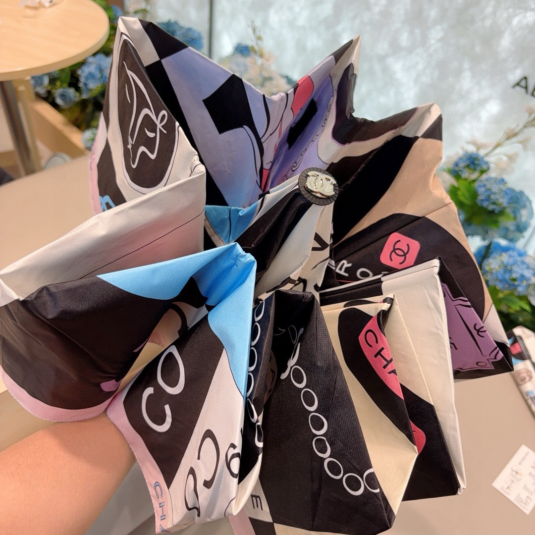  CHANEL（香奈儿）三折自动折叠晴雨伞 选用台湾进口UV防紫外线伞布 原单代工级品质 