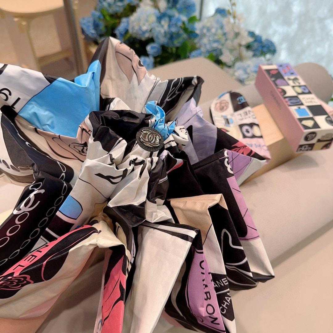  CHANEL（香奈儿）五折手动折叠晴雨伞 选用台 湾进口UV防紫外线伞布 原单代工级品质  🌹2色