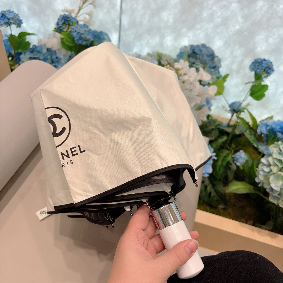  CHANEL（香奈儿）三折自动折叠晴雨伞 选用台湾进口UV防紫外线伞布 原单代工级品质 