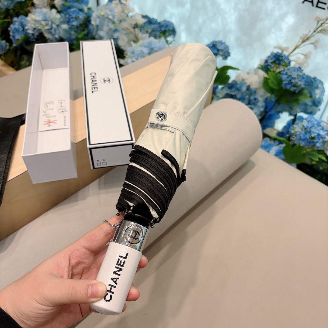  CHANEL（香奈儿）三折自动折叠晴雨伞 选用台湾进口UV防紫外线伞布 原单代工级品质 