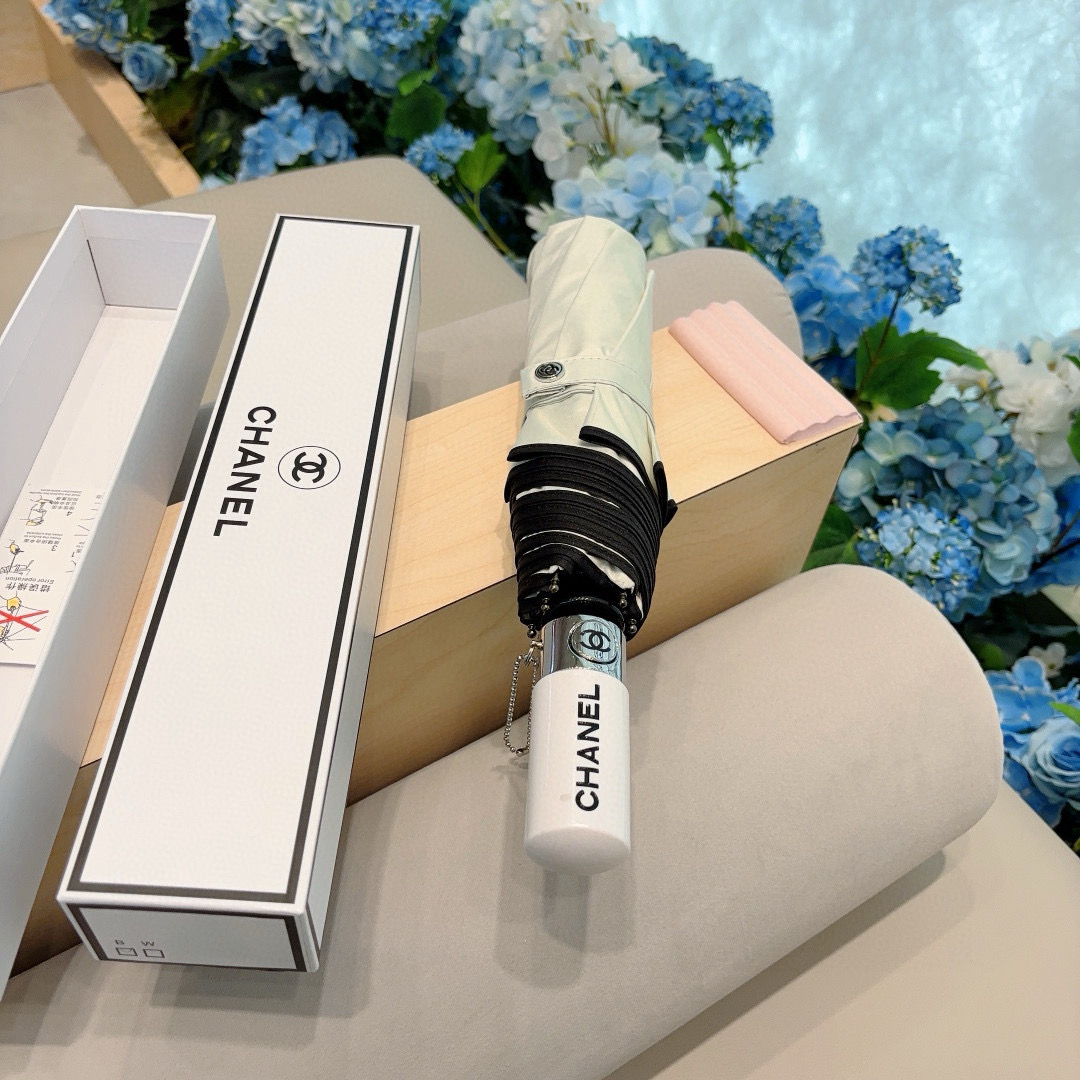  CHANEL（香奈儿）三折自动折叠晴雨伞 选用台湾进口UV防紫外线伞布 原单代工级品质 