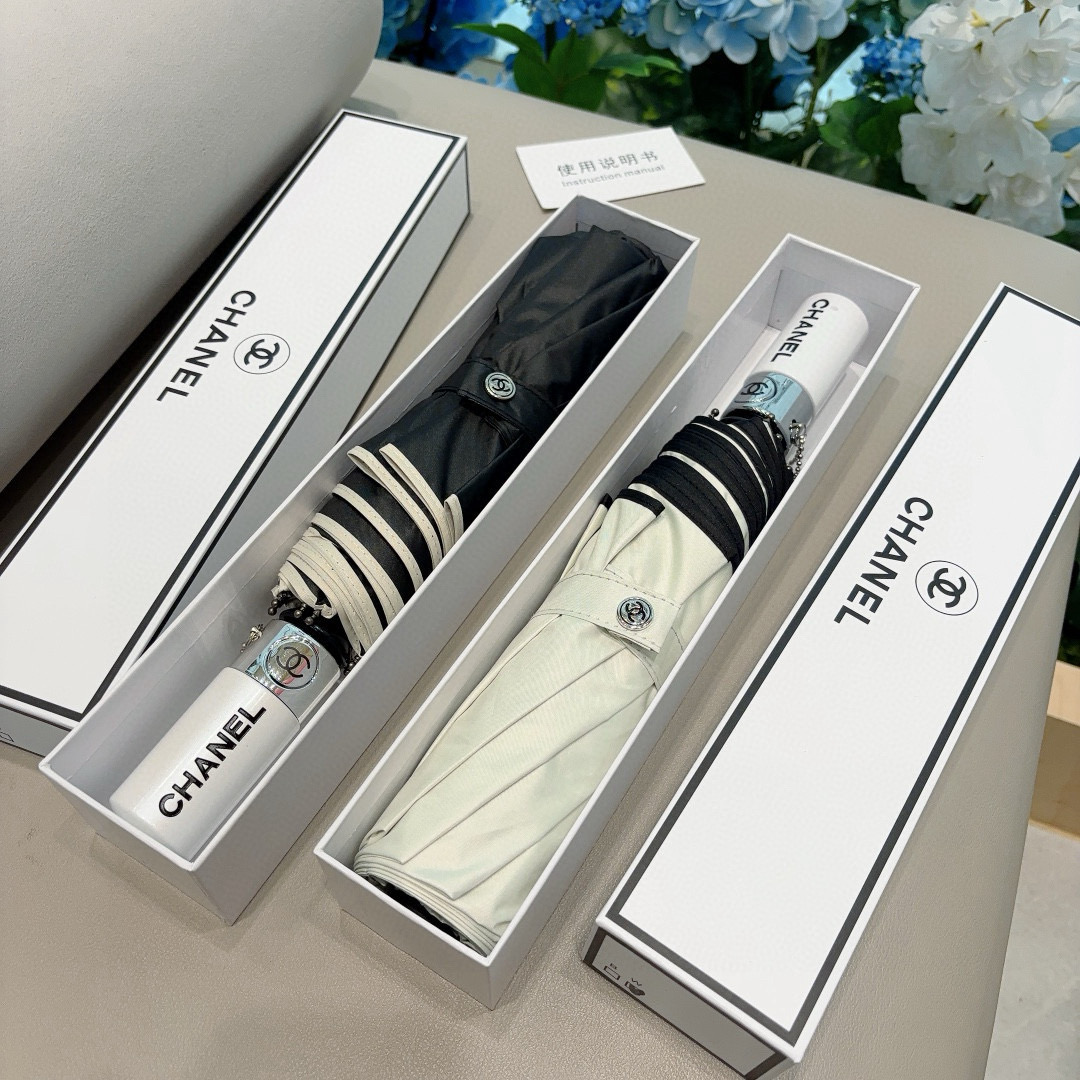  CHANEL（香奈儿）三折自动折叠晴雨伞 选用台湾进口UV防紫外线伞布 原单代工级品质 