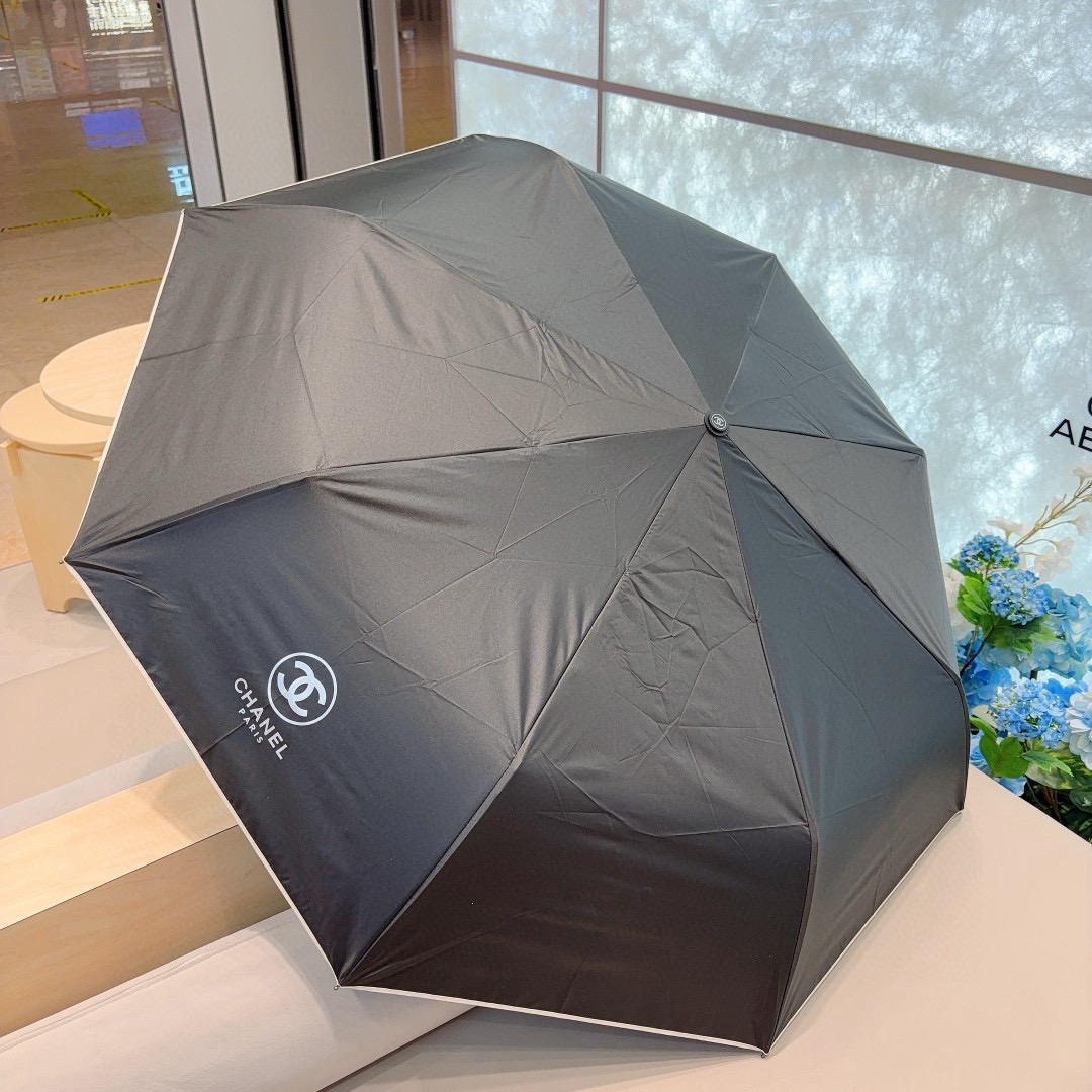  CHANEL（香奈儿）三折自动折叠晴雨伞 选用台湾进口UV防紫外线伞布 原单代工级品质 