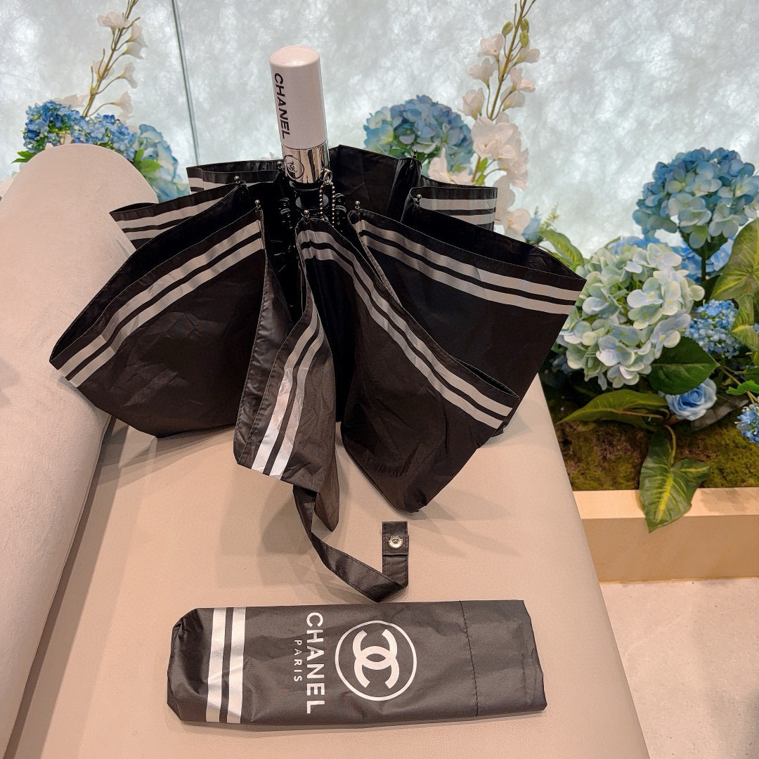 CHANEL（香奈儿）三折自动折叠晴雨伞 选用台湾进口UV防紫外线伞布 原单代工级品质 