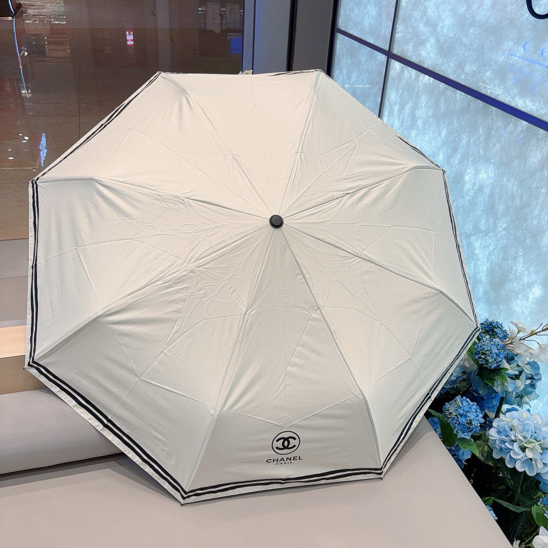  CHANEL（香奈儿）三折自动折叠晴雨伞 选用台湾进口UV防紫外线伞布 原单代工级品质 