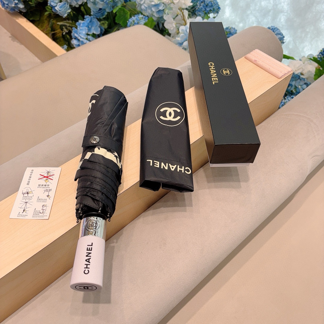  CHANEL（香奈儿）三折自动折叠晴雨伞 选用台湾进口UV防紫外线伞布 原单代工级品质 