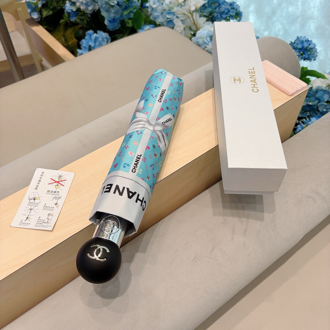  CHANEL（香奈儿）三折自动折叠晴雨伞 选用台湾进口UV防紫外线伞布 原单代工级品质 
