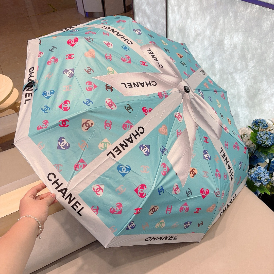  CHANEL（香奈儿）三折自动折叠晴雨伞 选用台湾进口UV防紫外线伞布 原单代工级品质 