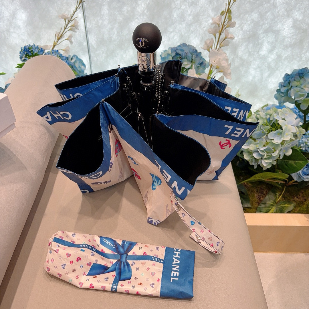  CHANEL（香奈儿）三折自动折叠晴雨伞 选用台湾进口UV防紫外线伞布 原单代工级品质 