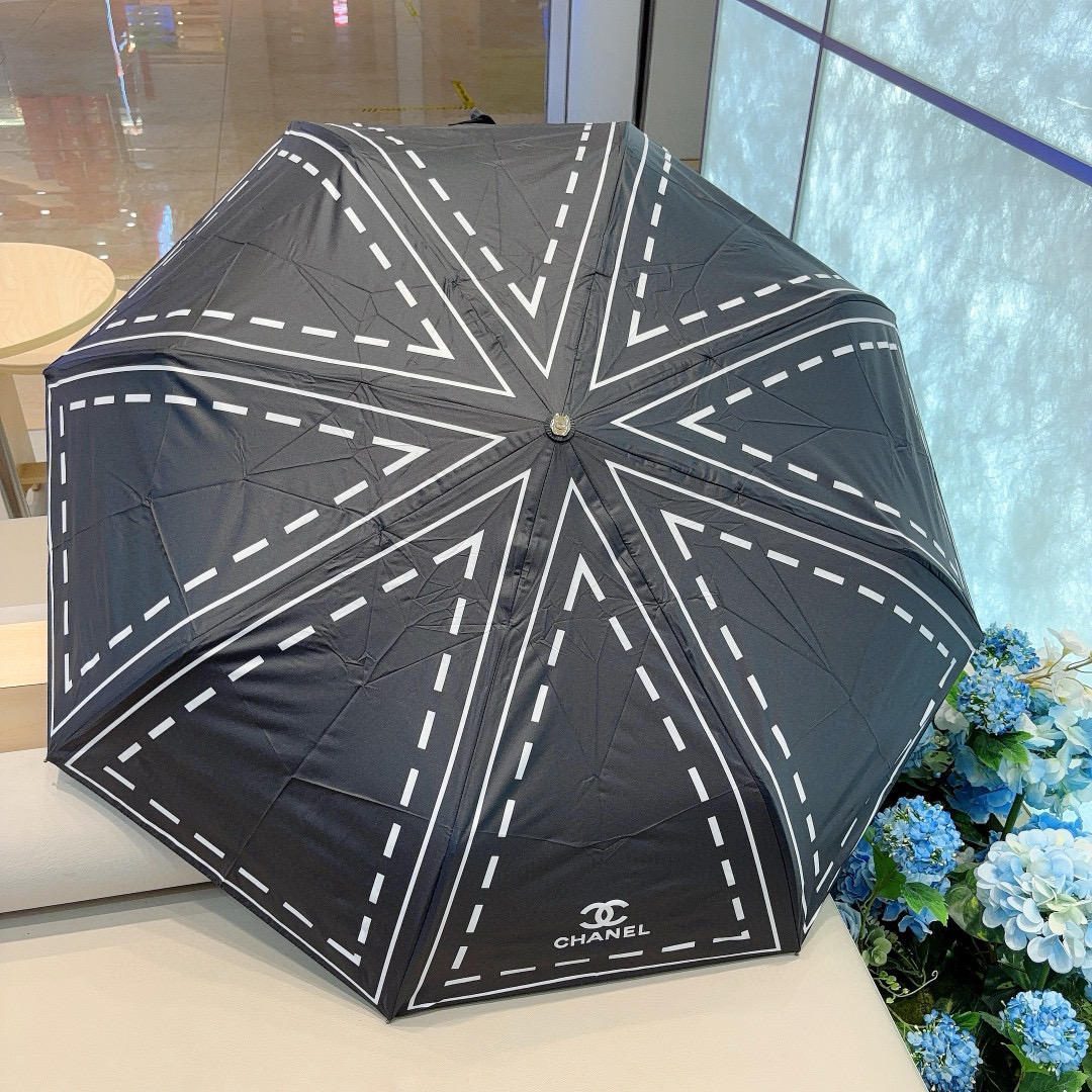  CHANEL（香奈儿）三折自动折叠晴雨伞 选用台湾进口UV防紫外线伞布 原单代工级品质 