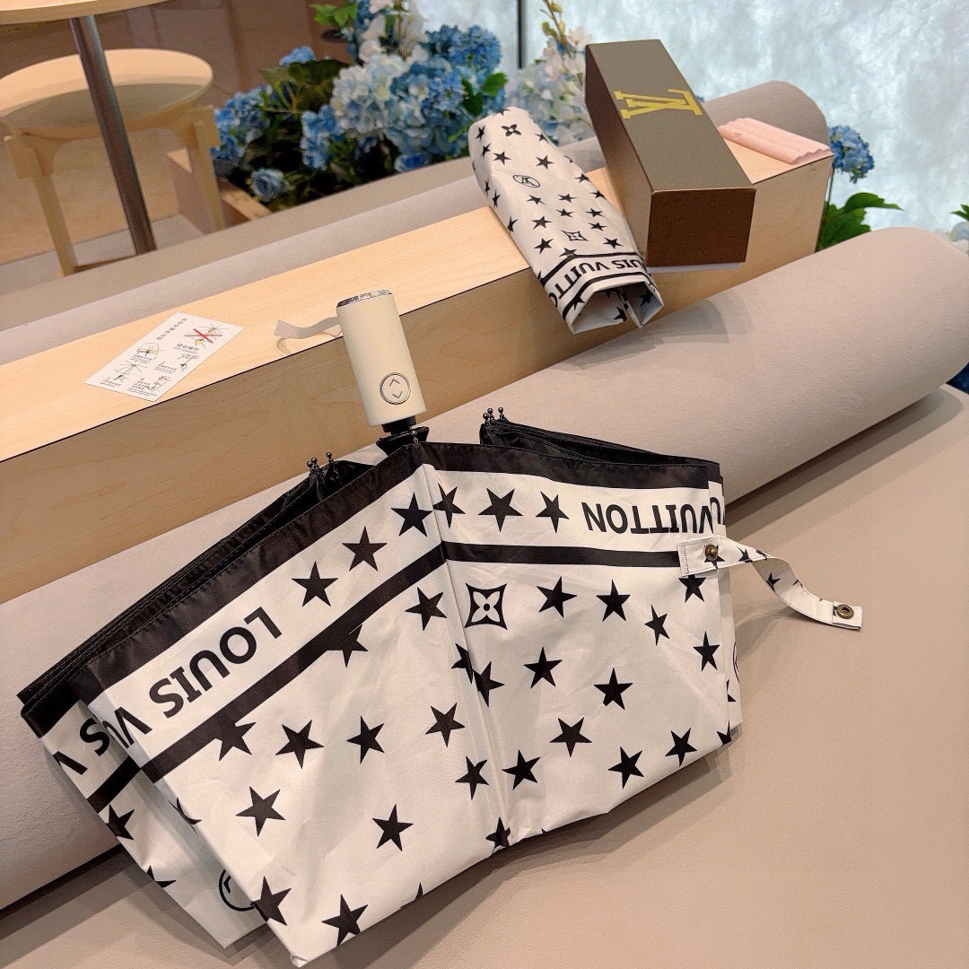 LOUIS VUITTON （路易威登）新款 三折自动折叠晴雨伞 新涂层技术深色伞面 拥有令人惊喜的遮光