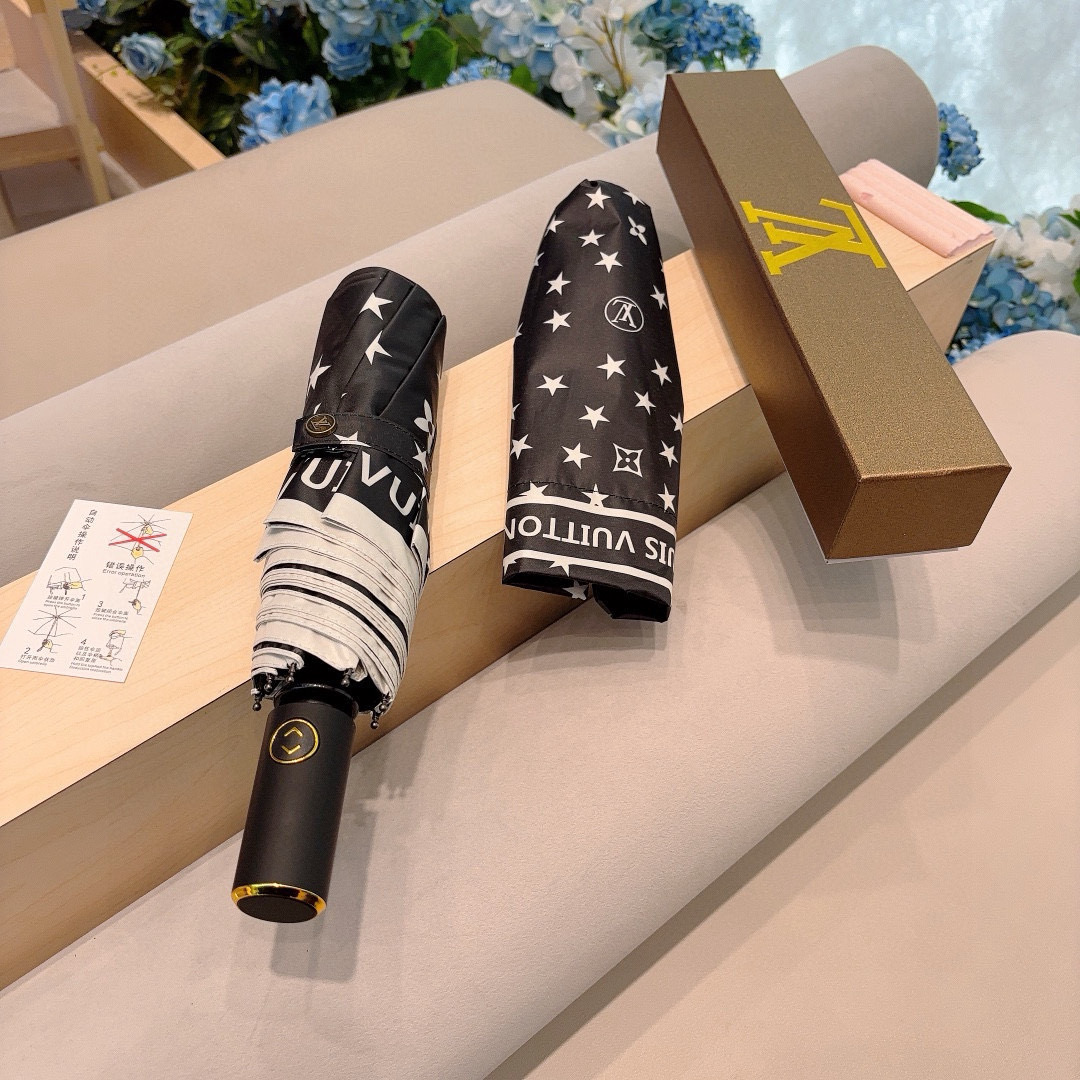 LOUIS VUITTON （路易威登）新款 三折自动折叠晴雨伞 新涂层技术深色伞面 拥有令人惊喜的遮光