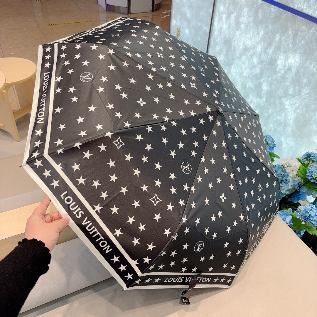 LOUIS VUITTON （路易威登）新款 三折自动折叠晴雨伞 新涂层技术深色伞面 拥有令人惊喜的遮光