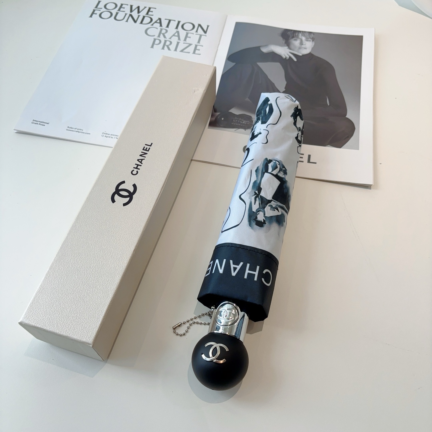  CHANEL（香奈儿）三折自动折叠晴雨伞 选用台湾进口UV防紫外线伞布 原单代工级品质 