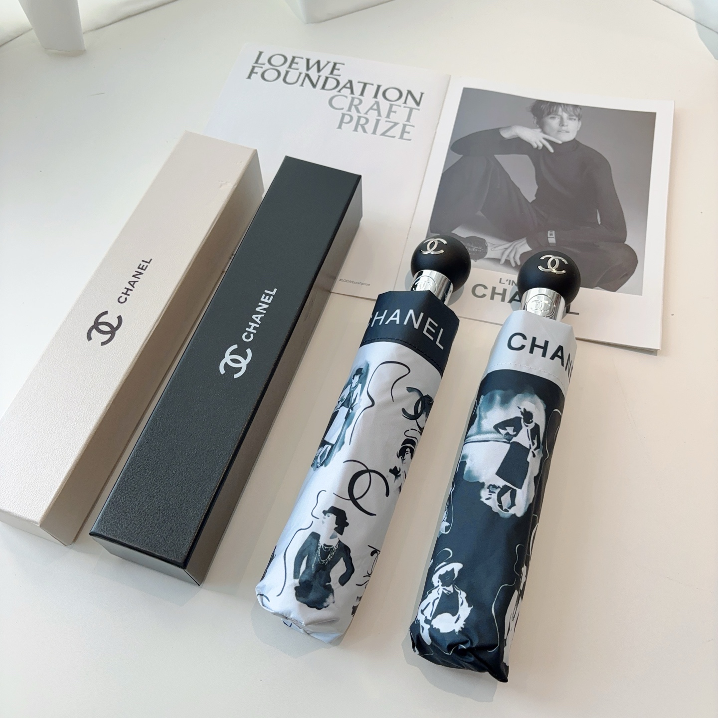  CHANEL（香奈儿）三折自动折叠晴雨伞 选用台湾进口UV防紫外线伞布 原单代工级品质 