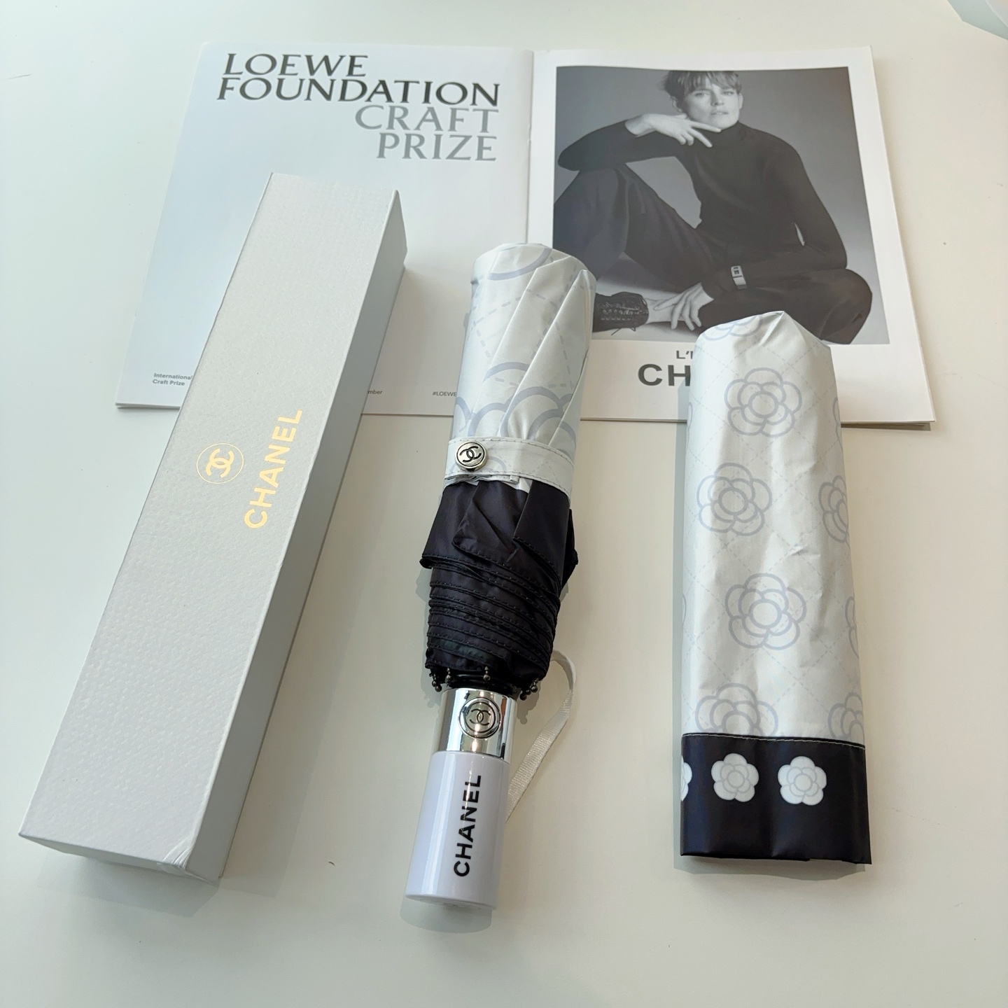  CHANEL（香奈儿）三折自动折叠晴雨伞 选用台湾进口UV防紫外线伞布 原单代工级品质 