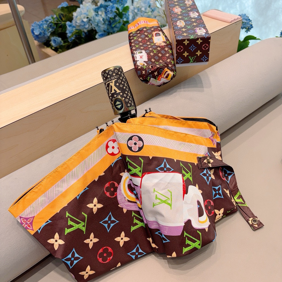  LOUIS VUITTON （路易威登）三折自动折叠晴雨伞 新涂层技术深色伞面 拥有令人惊喜的遮光效果