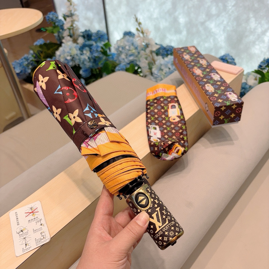 LOUIS VUITTON （路易威登）三折自动折叠晴雨伞 新涂层技术深色伞面 拥有令人惊喜的遮光效果