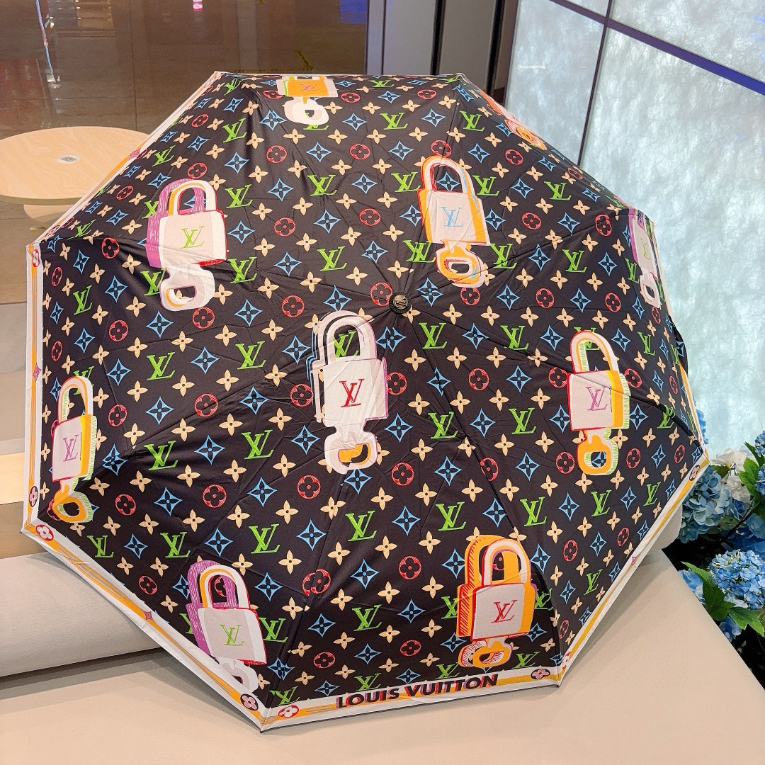  LOUIS VUITTON （路易威登）三折自动折叠晴雨伞 新涂层技术深色伞面 拥有令人惊喜的遮光效果