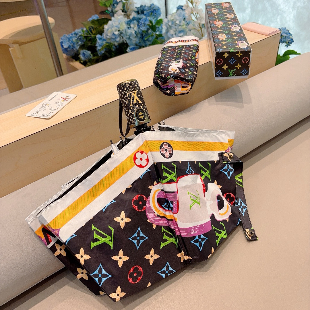  LOUIS VUITTON （路易威登）三折自动折叠晴雨伞 新涂层技术深色伞面 拥有令人惊喜的遮光效果