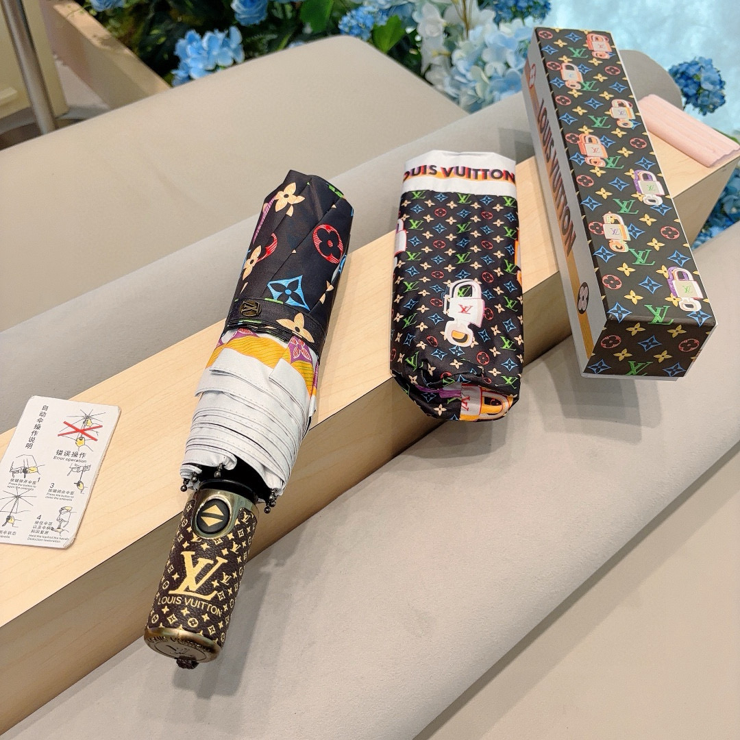  LOUIS VUITTON （路易威登）三折自动折叠晴雨伞 新涂层技术深色伞面 拥有令人惊喜的遮光效果