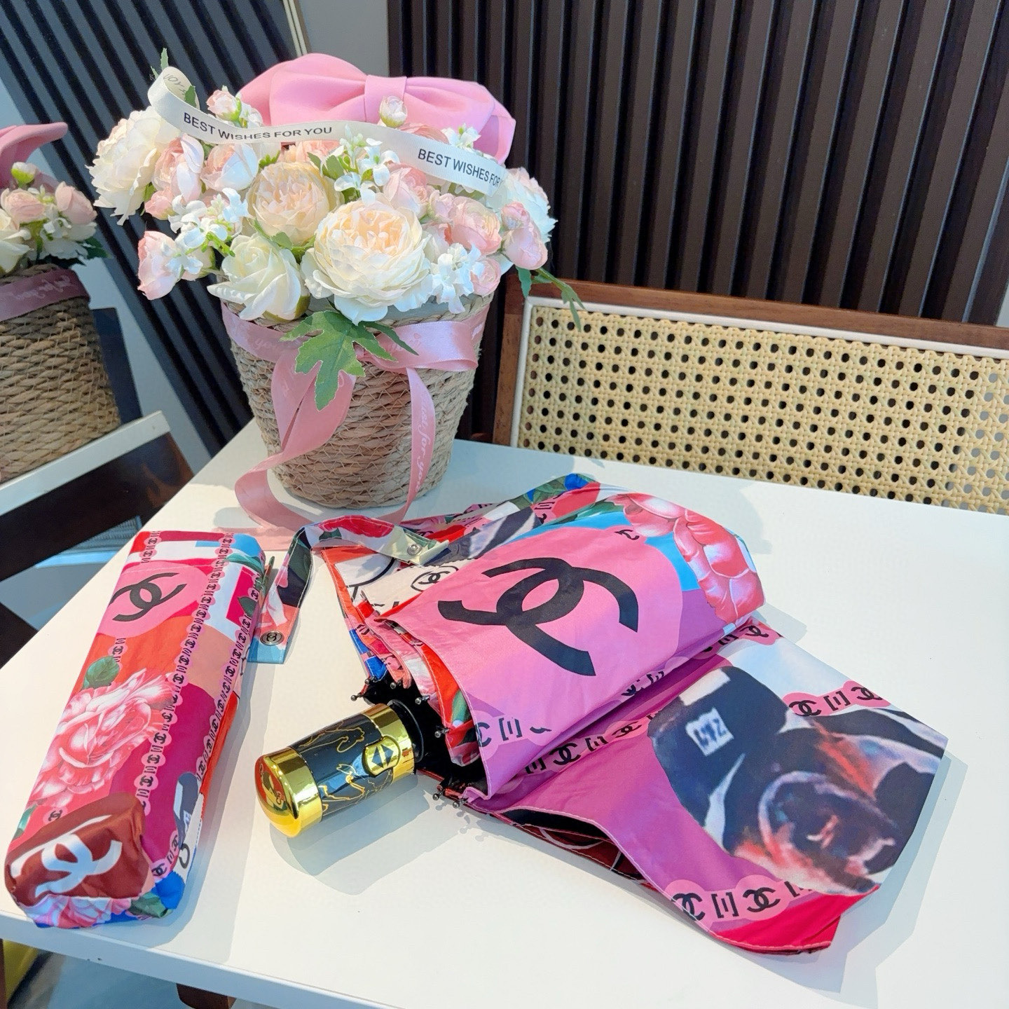  CHANEL香奈儿 三折自动折叠晴雨伞  时尚原单代工品质 细节精致 看得见的品质 打破一成不变 色泽