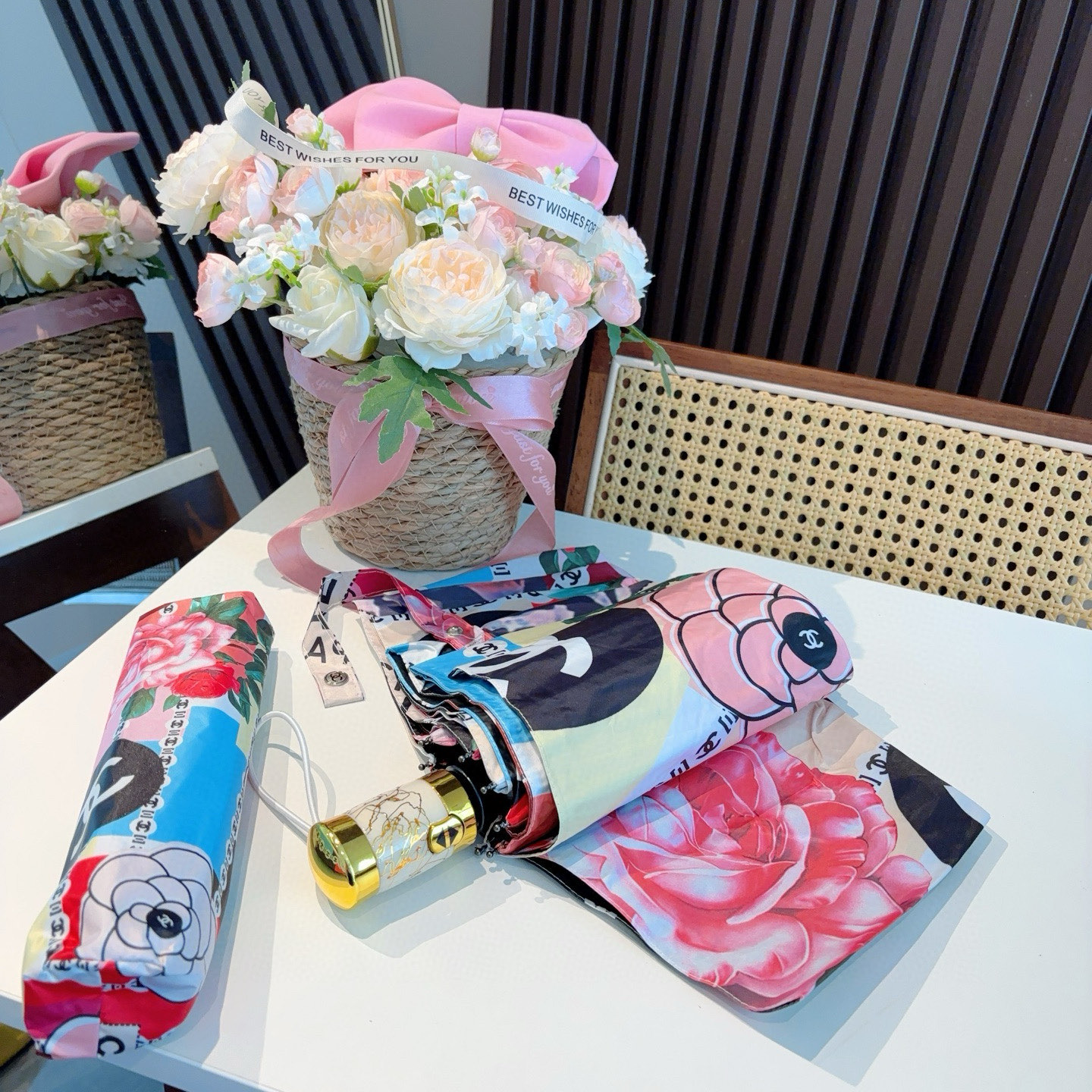  CHANEL香奈儿 三折自动折叠晴雨伞  时尚原单代工品质 细节精致 看得见的品质 打破一成不变 色泽