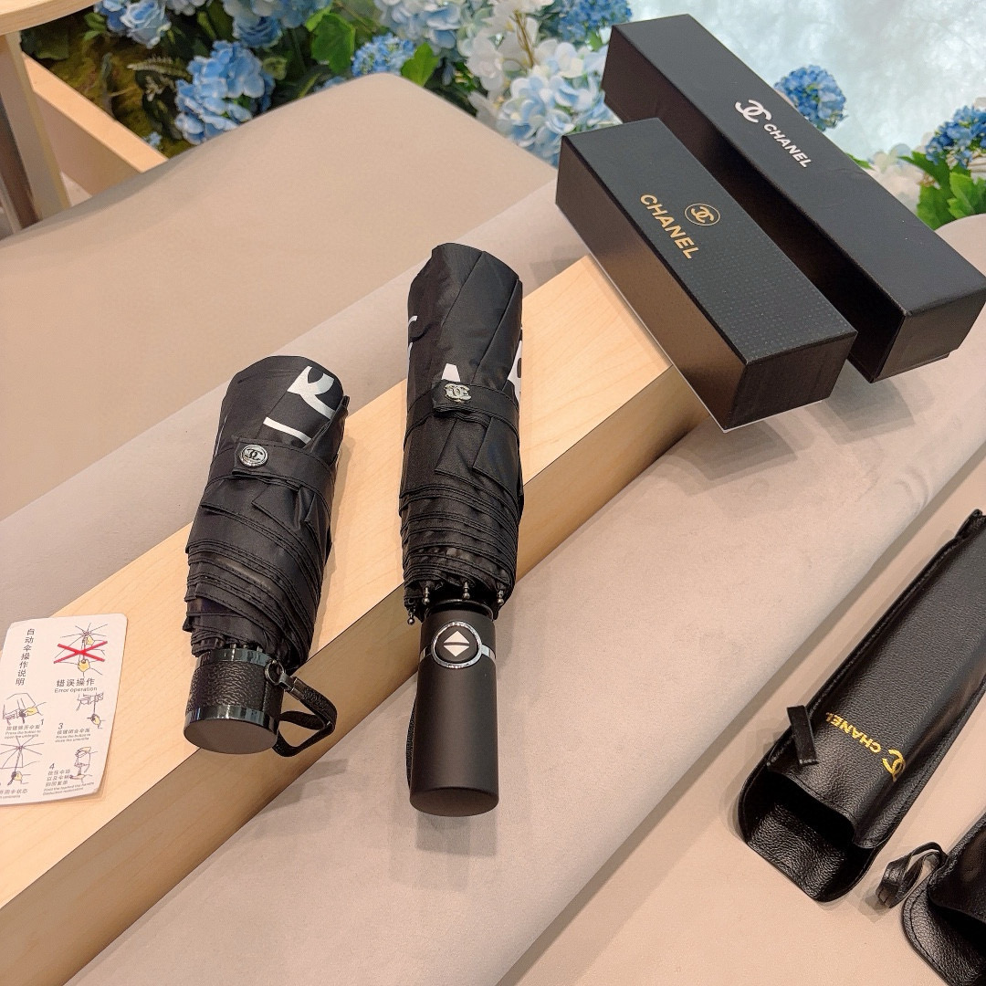  CHANEL（香奈儿）五折手动折叠晴雨伞 选用台湾进口UV防紫外线伞布 原单代工级品质  🌹