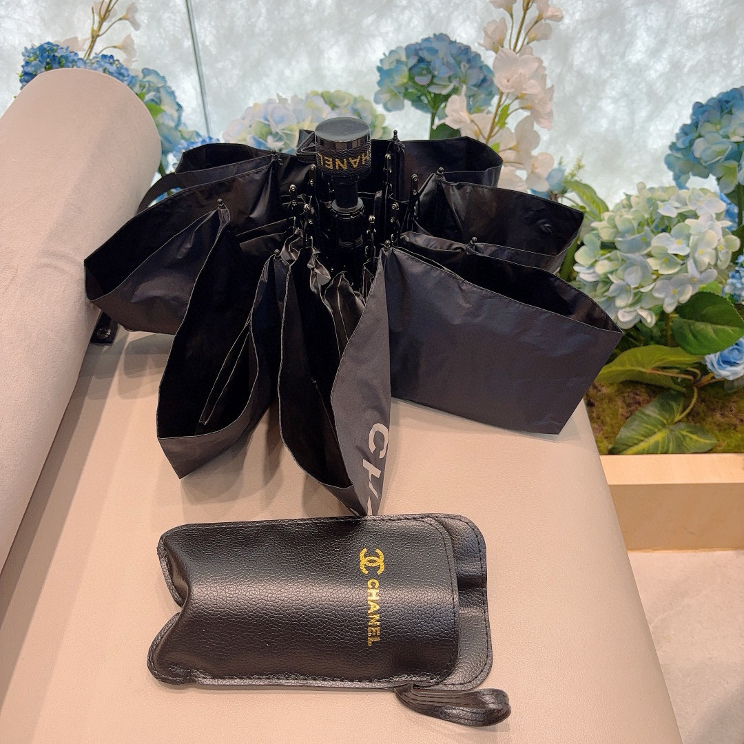  CHANEL（香奈儿）五折手动折叠晴雨伞 选用台湾进口UV防紫外线伞布 原单代工级品质  🌹