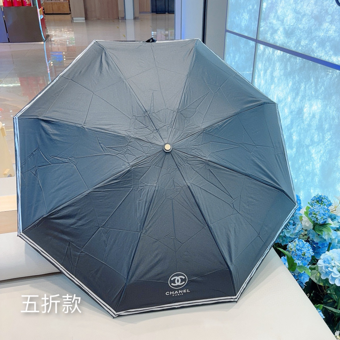  CHANEL（香奈儿）五折手动折叠晴雨伞 选用台湾进口UV防紫外线伞布 原单代工级品质  🌹