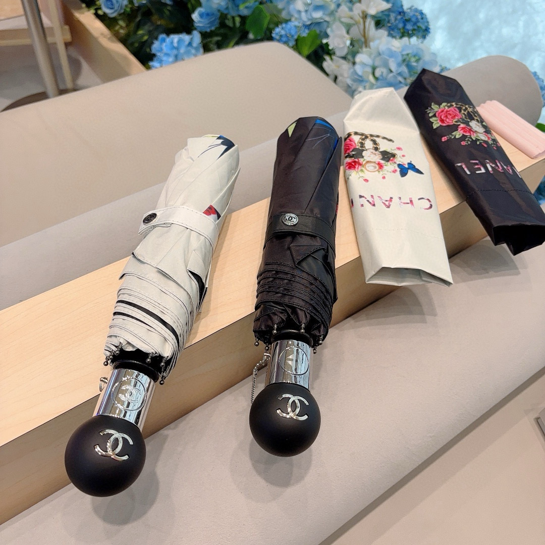  CHANEL（香奈儿）三折自动折叠晴雨伞 选用台湾进口UV防紫外线伞布 原单代工级品质 