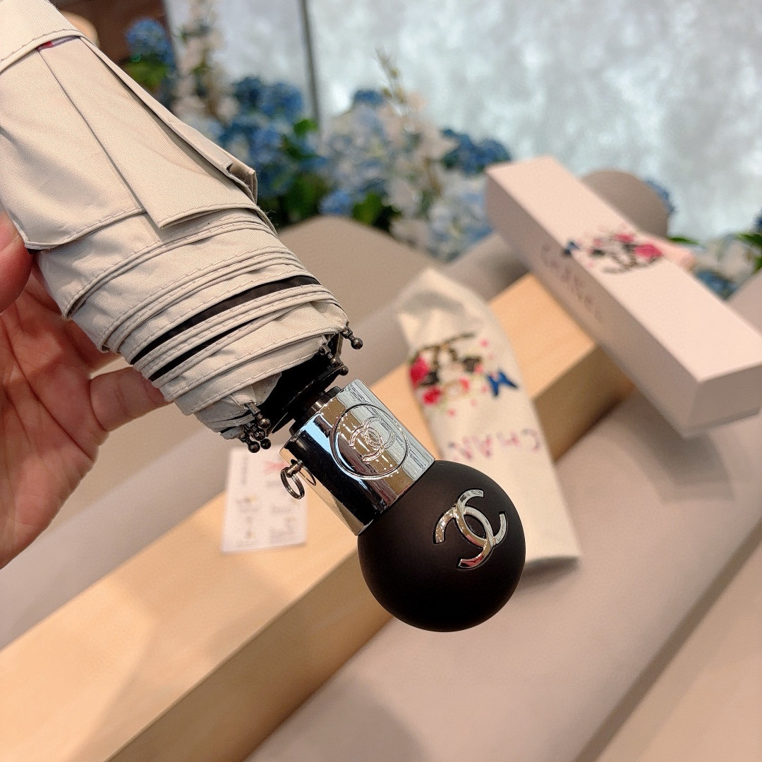  CHANEL（香奈儿）三折自动折叠晴雨伞 选用台湾进口UV防紫外线伞布 原单代工级品质 