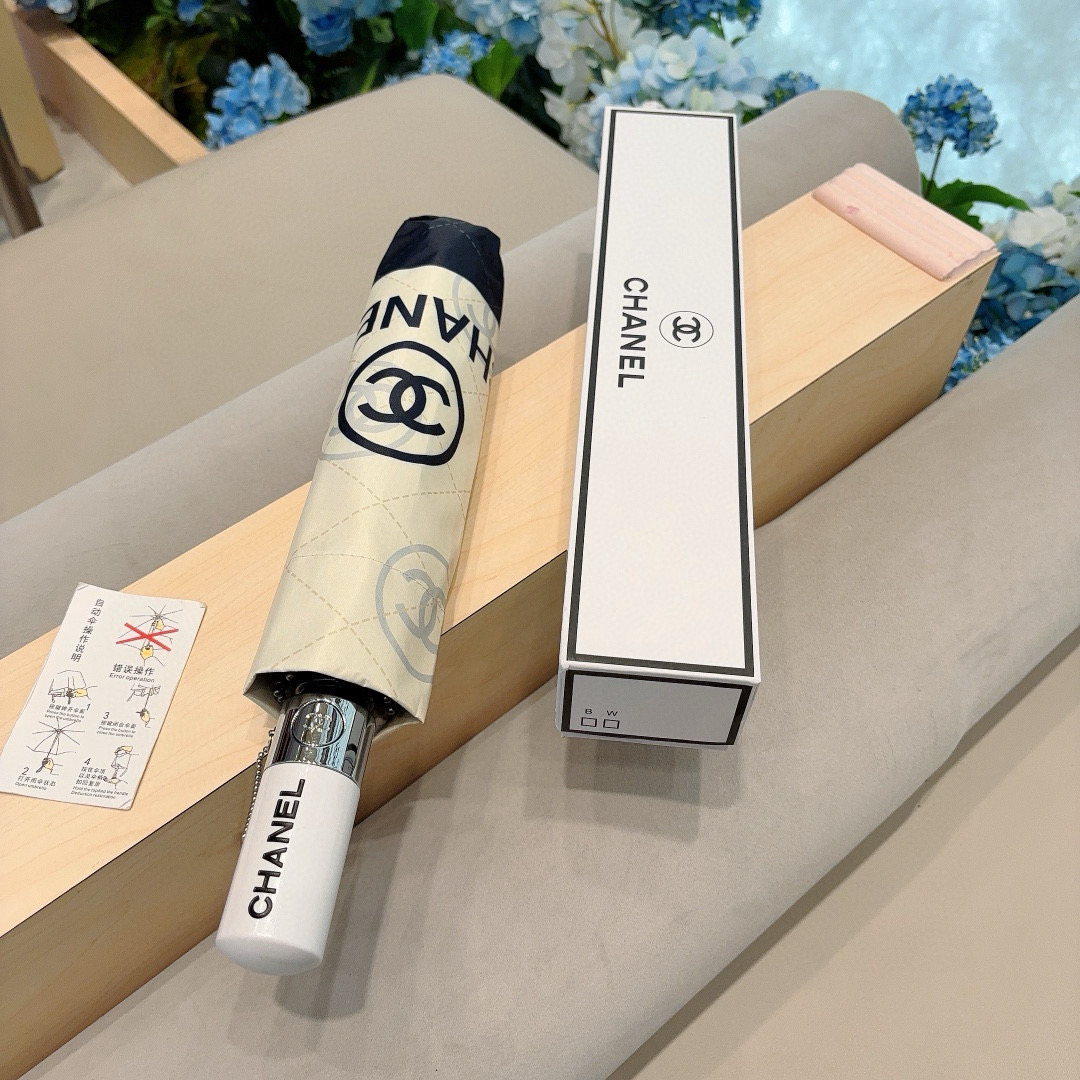  CHANEL（香奈儿）三折自动折叠晴雨伞 选用台湾进口UV防紫外线伞布 原单代工级品质 